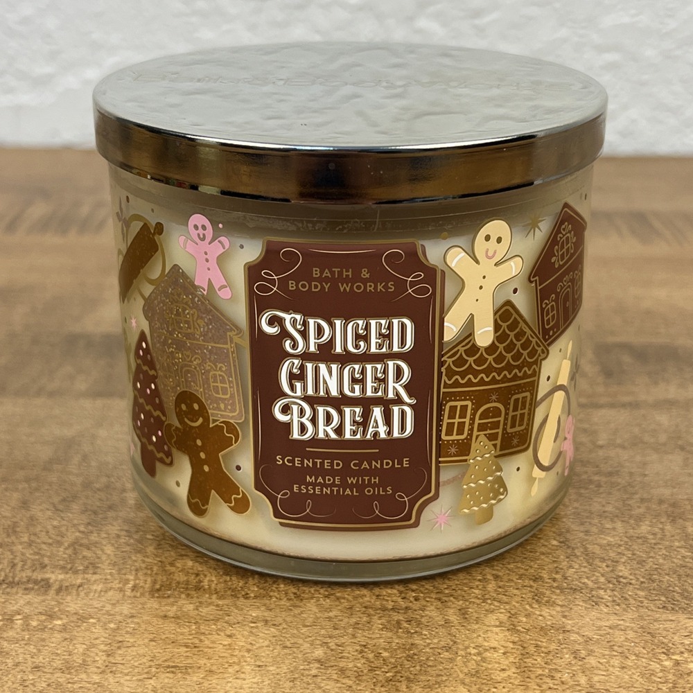 Bath & Body Works Spiced Ginger Bread Scented 3 Wick Candle 14.5 Oz NEW